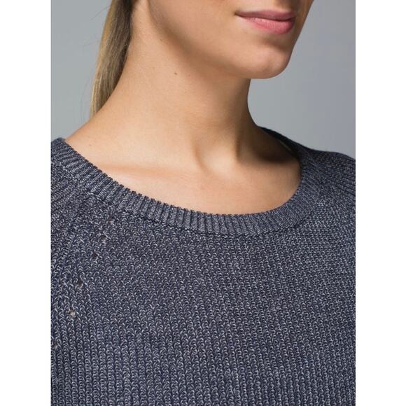 Lululemon Cabin Yogi Long Sleeve Boolux Sweater Inkwell Heather Gray Blue XS/ 2* - Picture 9 of 16